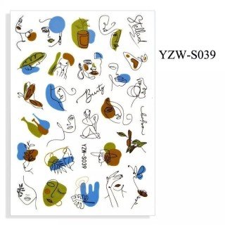 Pegatinas para uñas diseño 039, decoración elegante