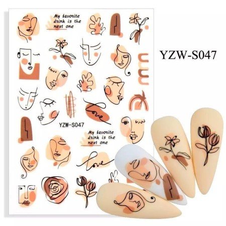 Pegatinas Uñas - Modelo 047, alta calidad y estilo