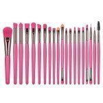 Set de 20 brochas de maquillaje en color rosa