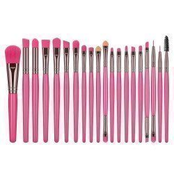 Set de 20 brochas de maquillaje en color rosa