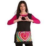 Estola Negra con Corazones, Talla Única