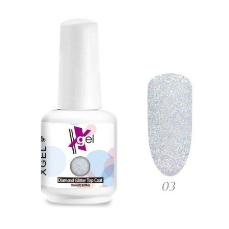 Diamond Glitter Top Coat 03 para un acabado brillante