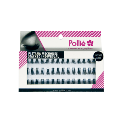 Pestañas Pollie Individual Duo Largas Negras