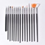 Set de 15 Pinceles Negro para Manicura