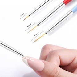 Set de 3 pinceles para Nail Art French Lines