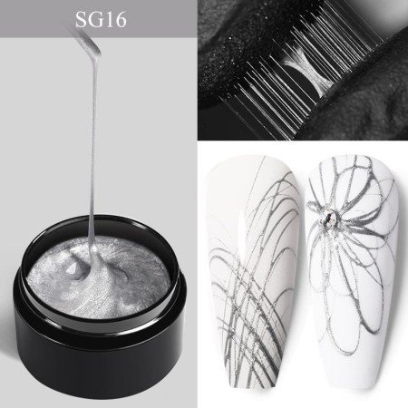 SPIDER GEL PLATA - Gel para decoración de uñas