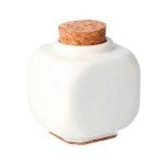 Tarro cerámico blanco con tapón de corcho