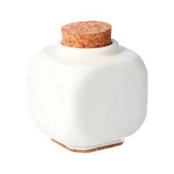 Tarro cerámico blanco con tapón de corcho