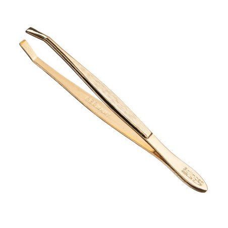 Pinza de depilar dorada, longitud 8 cm