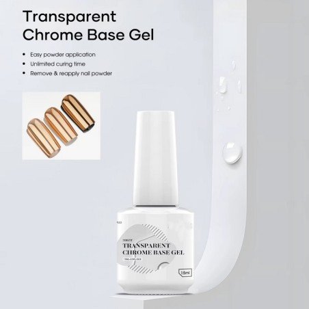 Chrome Base Gel 15ml Clear para uñas perfectas