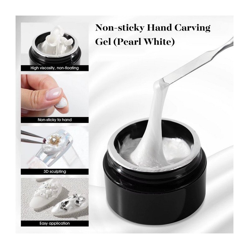 Gel 3D Nail Plastiline Blanco Perlado