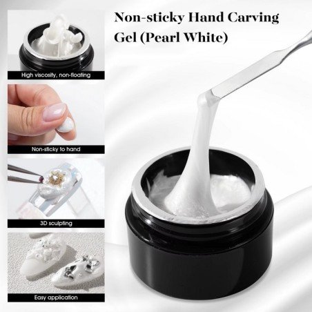 Gel 3D Nail Plastiline Blanco Perlado