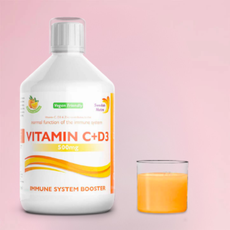 Swedish Nutra Vitamina C y D3, 500ml botellas Swedish Nutra Vitamina C y D3, 500ml botellas
