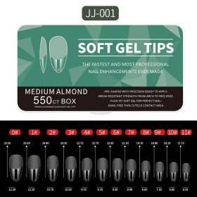 SOF GEL NAIL TIPS 550pcs - Medium Almond