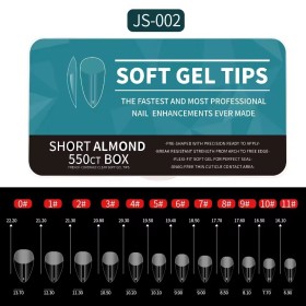 SOF GEL NAIL TIPS 550pcs - Short Almond