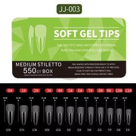 Tips de uñas SOF GEL - 550pcs Stiletto Mediano