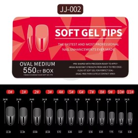 SOF GEL NAIL TIPS 550pcs - Oval Medium