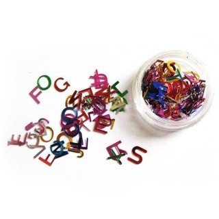 Set de 12 tarros para decoración de uñas con letras