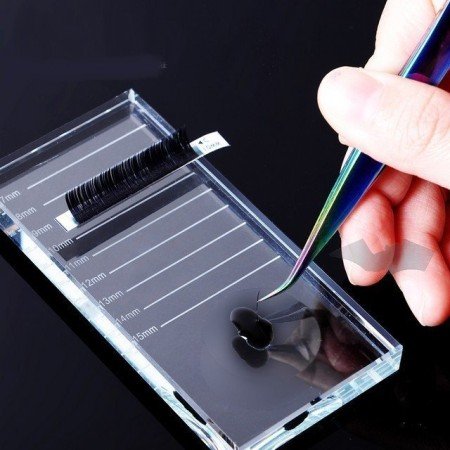 Cristal rectangular para pegamento de extensiones de pestañas