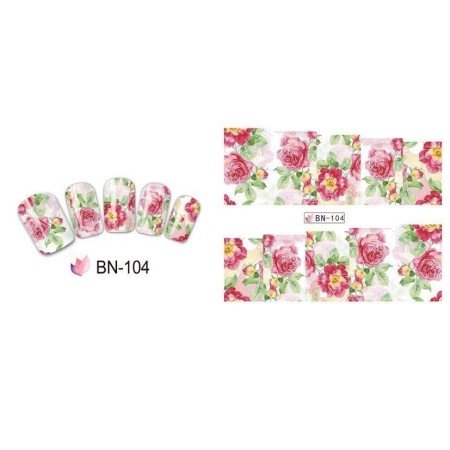 Flores Stickers Al Agua para Decoración de Uñas