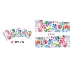 FLOWERS STICKERS AL AGUA - Decoración de Uñas