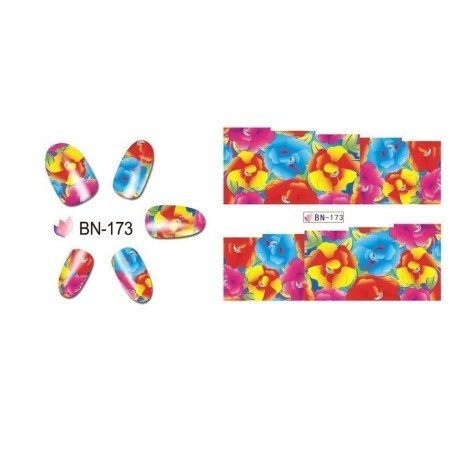Pegatinas al agua para uñas - FLOWERS STICKERS 173
