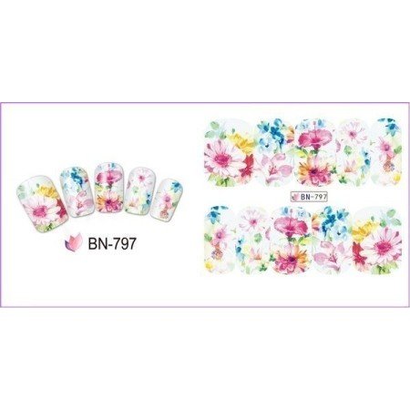 Pegatinas de Flores al Agua para Uñas - Modelo 797
