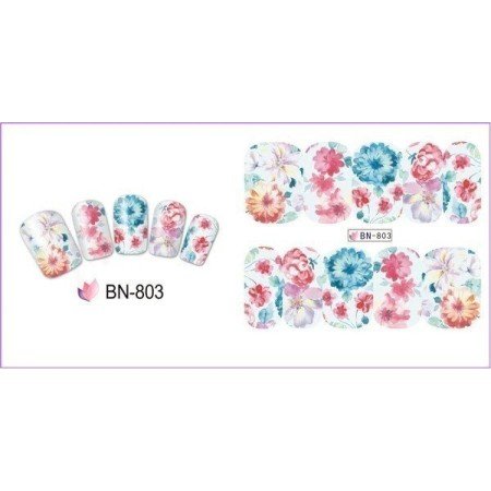 FLOWERS STICKERS AL AGUA - 803 para decoración de uñas