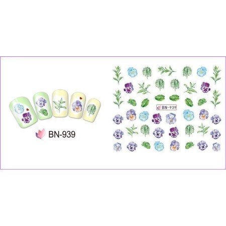 Stickers de Flores al Agua para Uñas