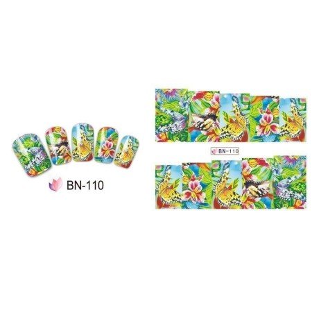 Pegatinas water transfer para uñas con diseño de mariposas