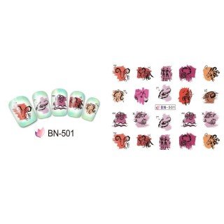 Adhesivos Water Transfer Nº 501 para decoración de uñas