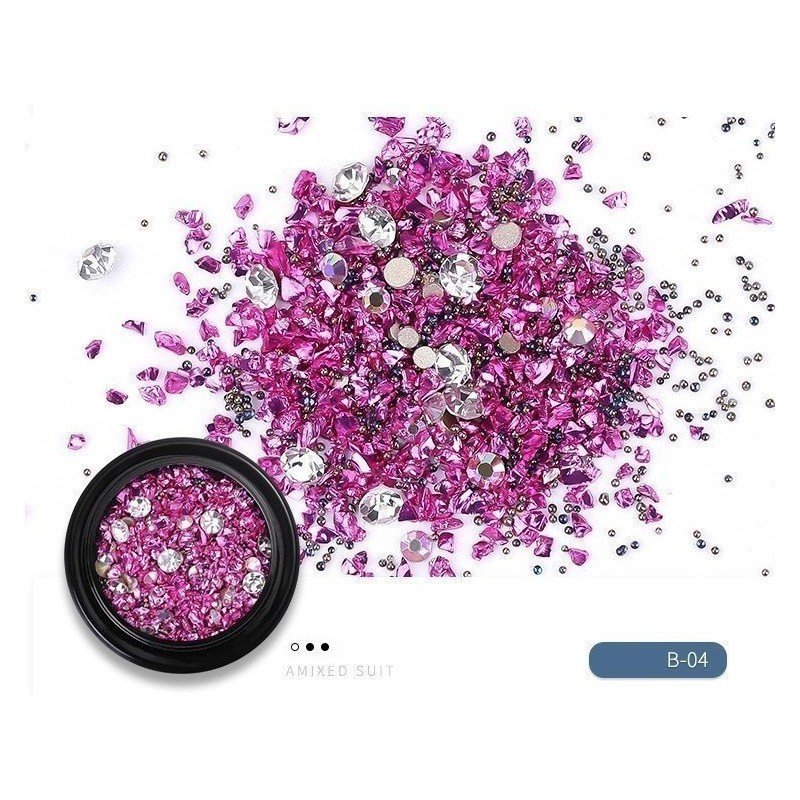 Tarro Surtido B04 con 12 Colores de Shell en Polvo