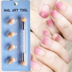 Pincel con Esponja y Esponjas de Recambio para Uñas