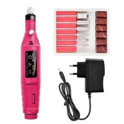 Torno Profesional Uñas Rosa con Accesorios