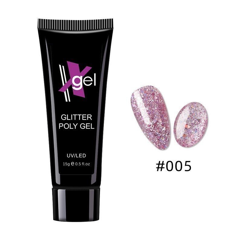 GLITTER POLY GEL 15g - 05, Acrílico y Gel