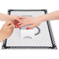 Apoyamanos y alfombrilla en color blanco