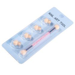 Pincel con Esponja y Esponjas de Recambio para Uñas