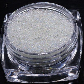 Caviar de Color Clear para decoración de uñas