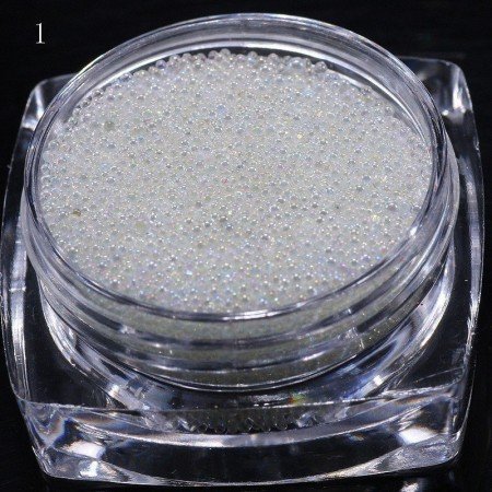Caviar de Color Clear para decoración de uñas