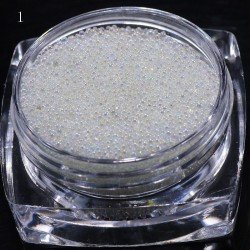 Caviar de Color Clear para decoración de uñas