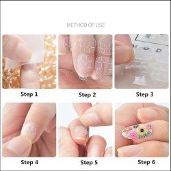 Cinta adhesiva doble cara para manicura 5 hojas