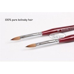 Pincel Acrílico Kolinsky Rojo Tamaño 12