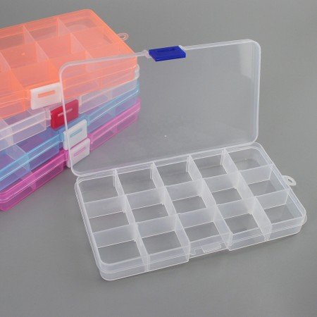 Caja para decoración con 15 compartimentos vacíos