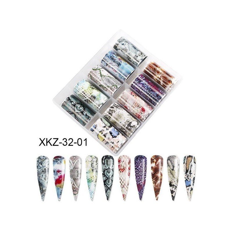 Set de Nail Foil con 10 piezas, modelo 32-01 Set de Nail Foil con 10 piezas, modelo 32-01