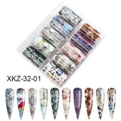 Set de Nail Foil con 10 piezas, modelo 32-01