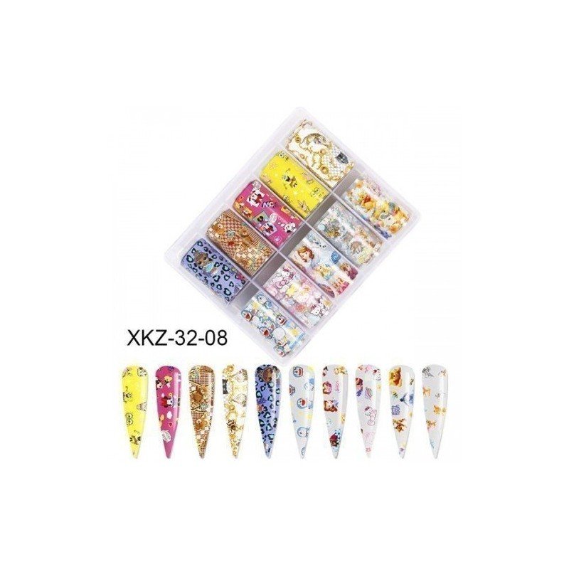Set de 10 nail foils para decoración de uñas Set de 10 nail foils para decoración de uñas