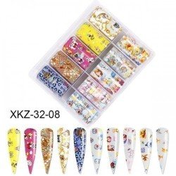 Set de 10 nail foils para decoración de uñas