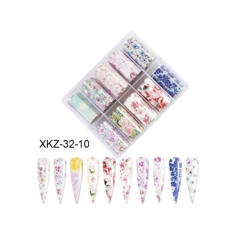 Set de 10 Foils para Uñas - Modelo 32-10