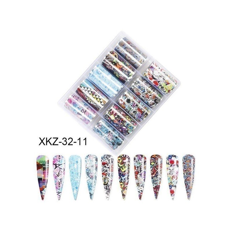 Set de 10 Foils para Decoración de Uñas Set de 10 Foils para Decoración de Uñas