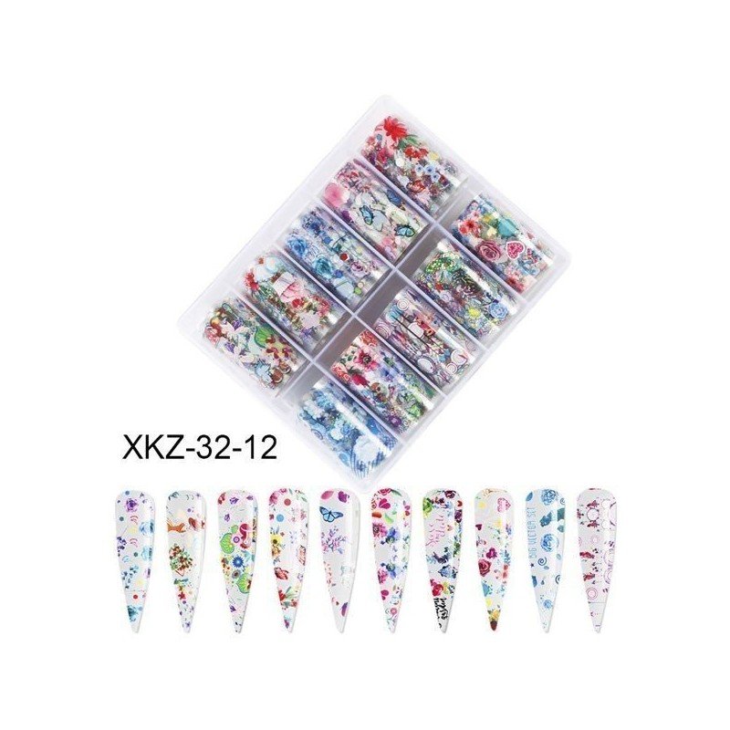 NAIL FOIL SET 10pcs para arte y decoración de uñas NAIL FOIL SET 10pcs para arte y decoración de uñas